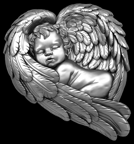 Ангелок спящий2 - картинки для гравировки